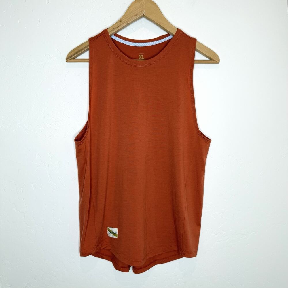 Tracksmith Harrier Merino Wool Tank Top Womens XL Orange Athletic